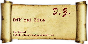 Décsi Zita névjegykártya