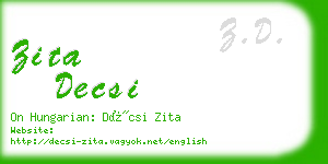 zita decsi business card